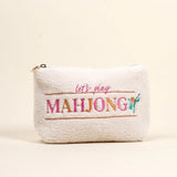 Mahjong Teddy Pouch - Greige Goods