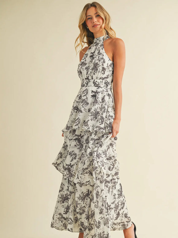 Halter Tiered Maxi Dress
