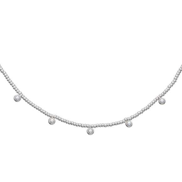 Silver Beaded Pearls - Greige Goods