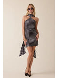Polka Dot Scarf Mini Dress