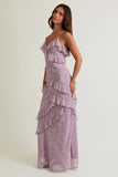 Chiffon Ruffle Midi Dress