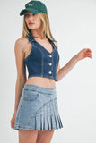 Denim Halter Vest