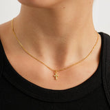 Shiny Cross Necklace - Greige Goods