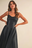 Leather A-Line Midi Dress - Greige Goods