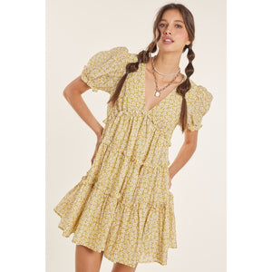 Floral Babydoll Dress - Greige Goods