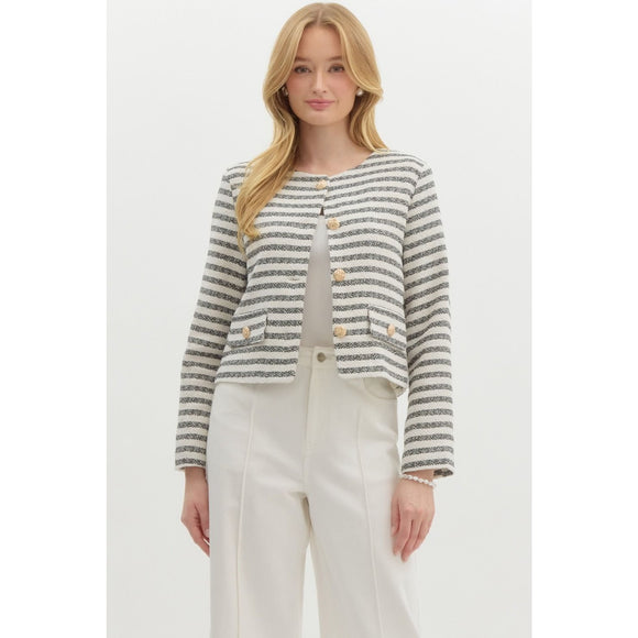 Striped Tweed Jacket