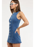 Denim Button Down Mini Dress - Greige Goods