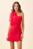 One Shoulder Chiffon Mini