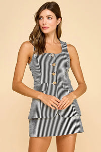 Striped Sleeveless Romper