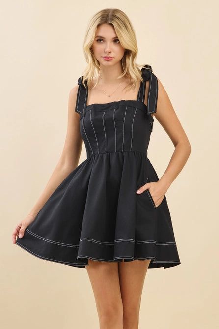 Stretch Denim Mini Dress - Greige Goods