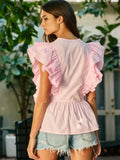Ruffle Peplum Blouse - Greige Goods