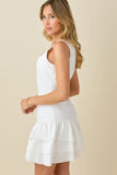 Ruffle Hem Square Neck Mini - Greige Goods