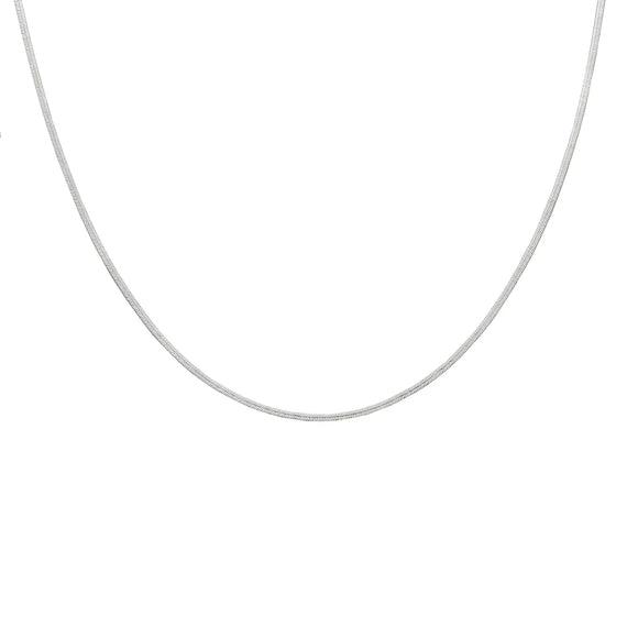 Silver Micro Herringbone Necklace - Greige Goods