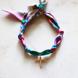 Cross Charm Scarf - Greige Goods
