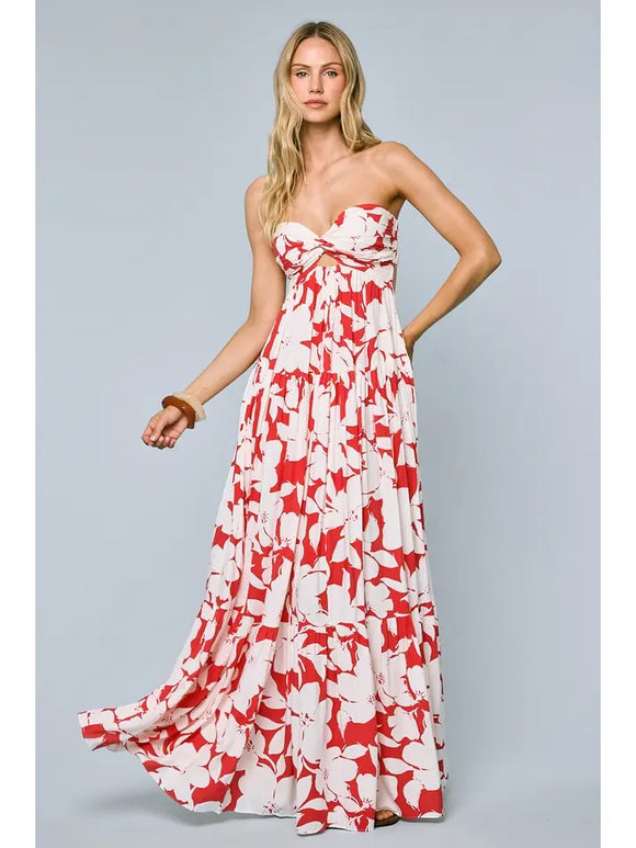 Ruched Twisted Bust Maxi