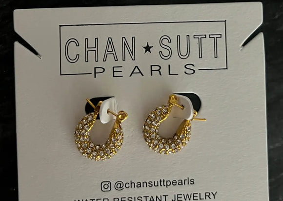 Gold Diamond Hoops