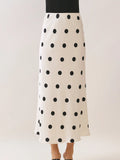 Polka Dot Maxi Skirt - Greige Goods