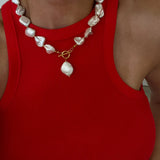 Chunky Pearl Necklace - Greige Goods
