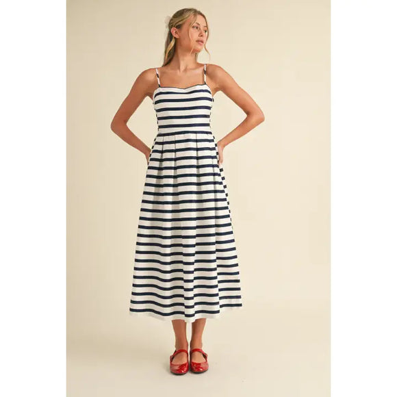 Striped Flare Midi