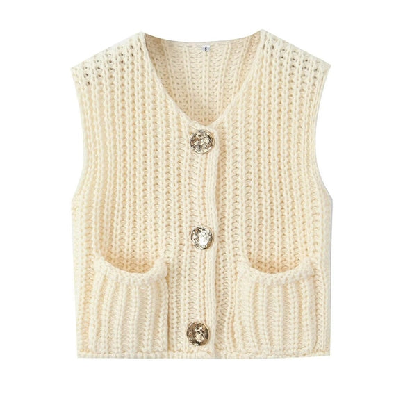 Chunky Needle Knitted Vest