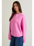 Long Sleeve Crew Neck Sweater Cardigan - Greige Goods