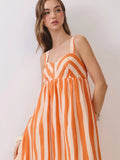 Stripe Empire Waist Midi Dress