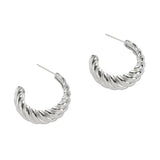 Silver Braided Hoops