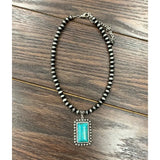 16" Navajo Turquoise Necklace - Greige Goods