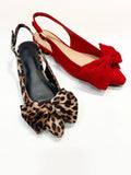Bow Pointed Sling Back - Greige Goods