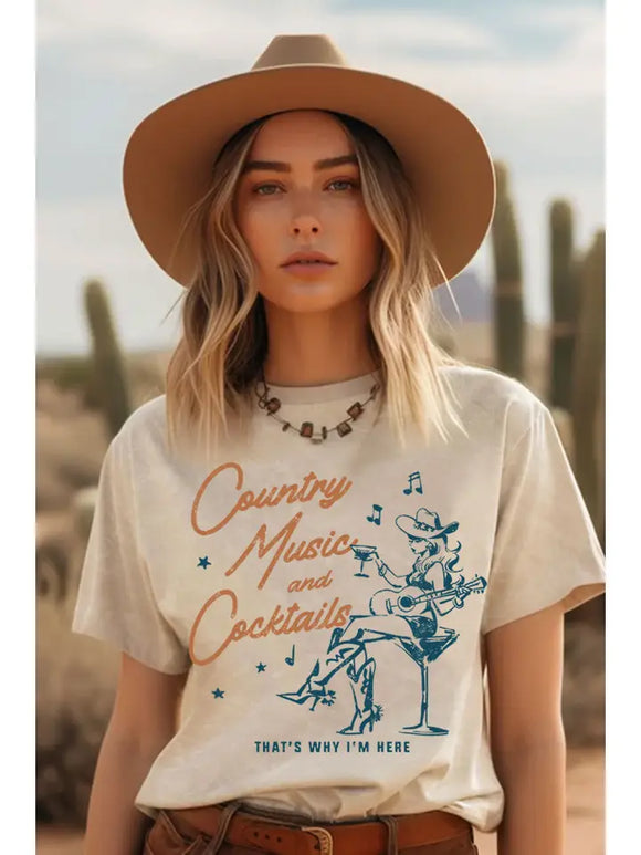 Country Music & Cocktails Tee
