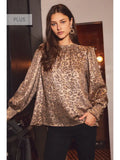 Curvy Girl Metallic Leopard Blouse