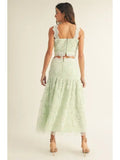 Lace Ruffle Midi Skirt Set - Greige Goods