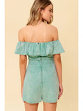 Washed Striped Woven Romper - Greige Goods