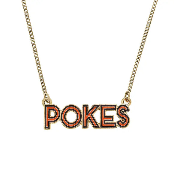 OSU Outline Enamel Necklace