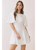 Flutter Sleeve Mini Dress - Greige Goods
