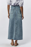 Vianna Front Slit Denim Skirt - Greige Goods