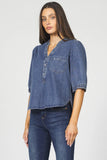 Sidney Denim Top - Greige Goods