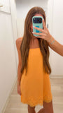 Lace Trim Spaghetti Shift Mini Dress