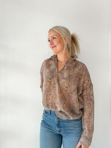 The Paisley Blouse - Greige Goods