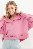 Lace Edge Pullover - Greige Goods