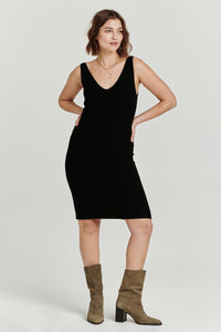 Nalani V-Neck Sweater Dress - Greige Goods