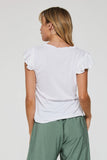 Everly Ruffle V-Neck Top - Greige Goods