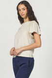 Francie Flutter Sleeve Top - Greige Goods