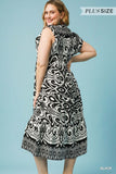 Curvy Girl Midi Ruffle Dress - Greige Goods