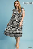 Curvy Girl Midi Ruffle Dress - Greige Goods