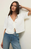 Belle Linen Cropped Top - Greige Goods