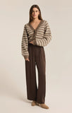 Este Metallic Stripe Cardigan