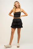 Tiered Flare Lace Mini Skirt