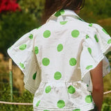 Ruffle Polka-Dot Top - Greige Goods