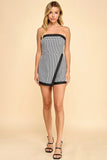 Houndstooth Romper - Greige Goods